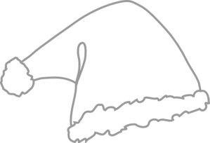 Black and White Santa Hat Clip Art