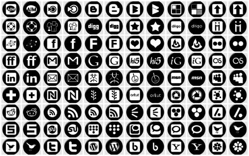 Black and White Social Media Icons Free Black and White Social Media Icons Free