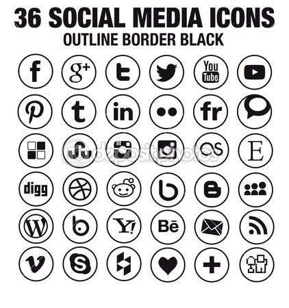 Black Social Media Icons Circle Vector Black Social Media Icons Circle Vector