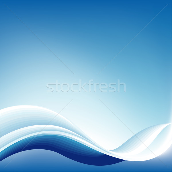 Blue Abstract Waves Vector Illustration