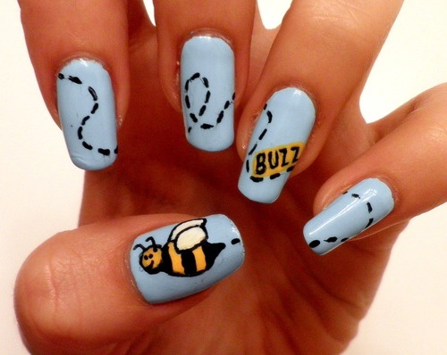 Bumble Bee Nail Design Bumble Bee Nail Design