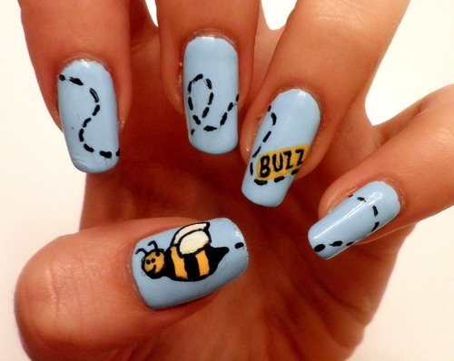 Bumble Bee Nail Design