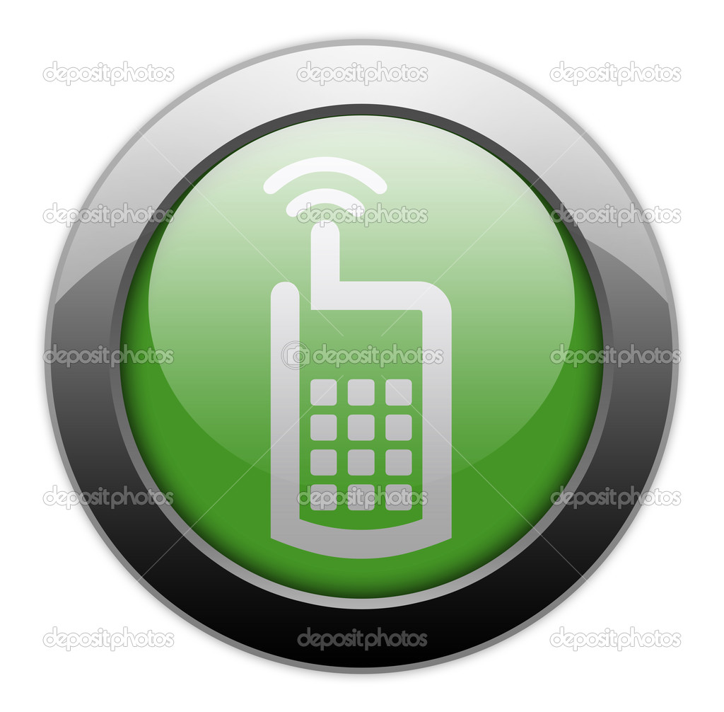 Button Cell Phone Icon Blue
