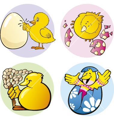 Cartoon Easter Chicks