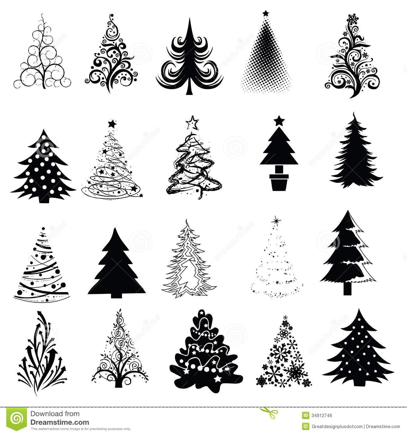 Christmas Tree Silhouette Clip Art