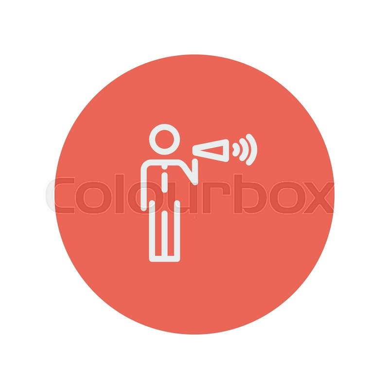 Circle Megaphone Icon Flat