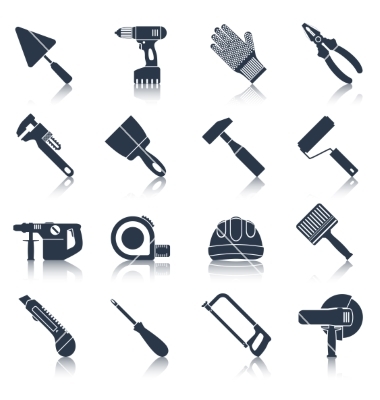 Construction Tools with Sign Vector