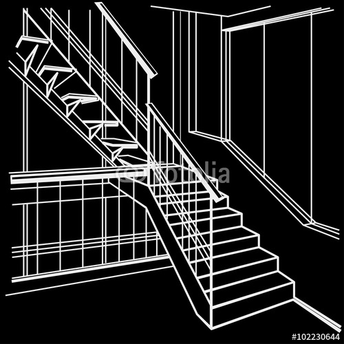 Coordinating with Black Interior Stairs
