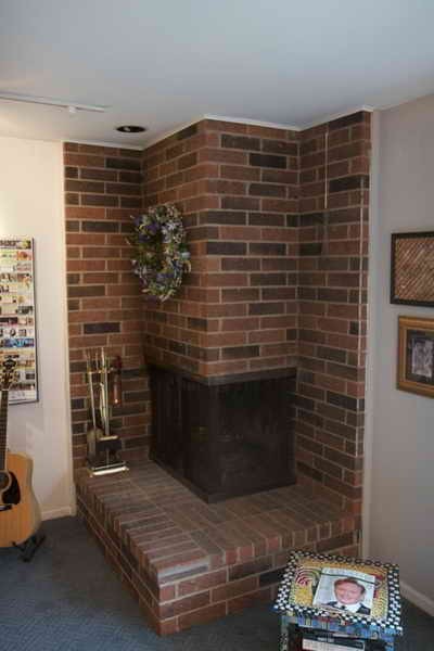Corner Brick Fireplace Designs