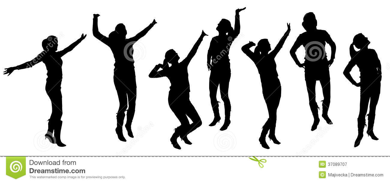 Dancing People Silhouette Vector Free