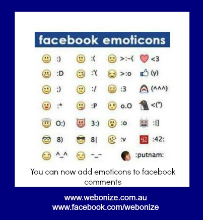 Facebook Emoticons Keyboard Shortcuts