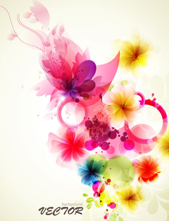 Flowers Background Colorful Vector 04