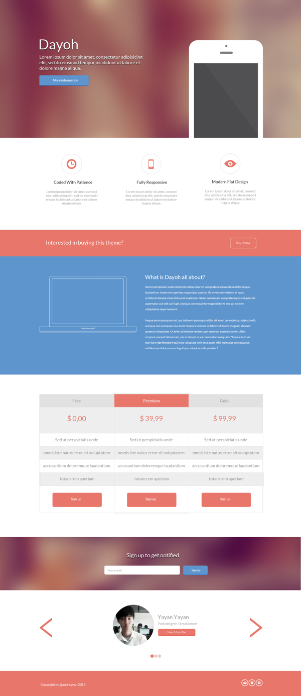 Free Landing Page PSD Template