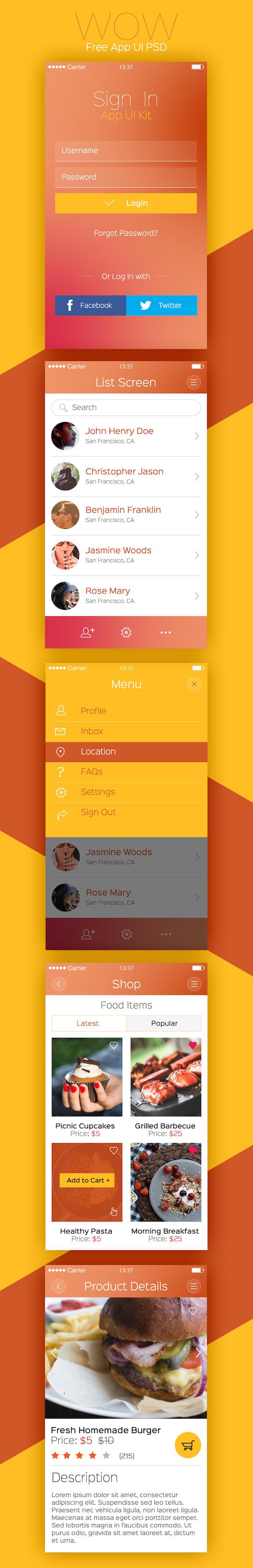 6 Mobile App Design PSD Free Download Images