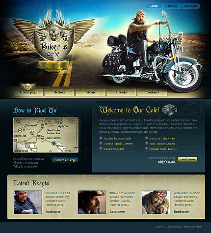 Free Motorcycle Website Template