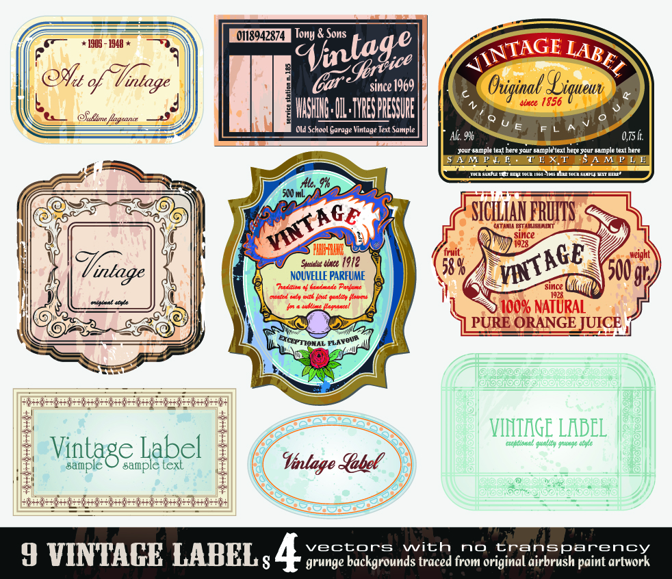 Free Vintage Vector Label Templates