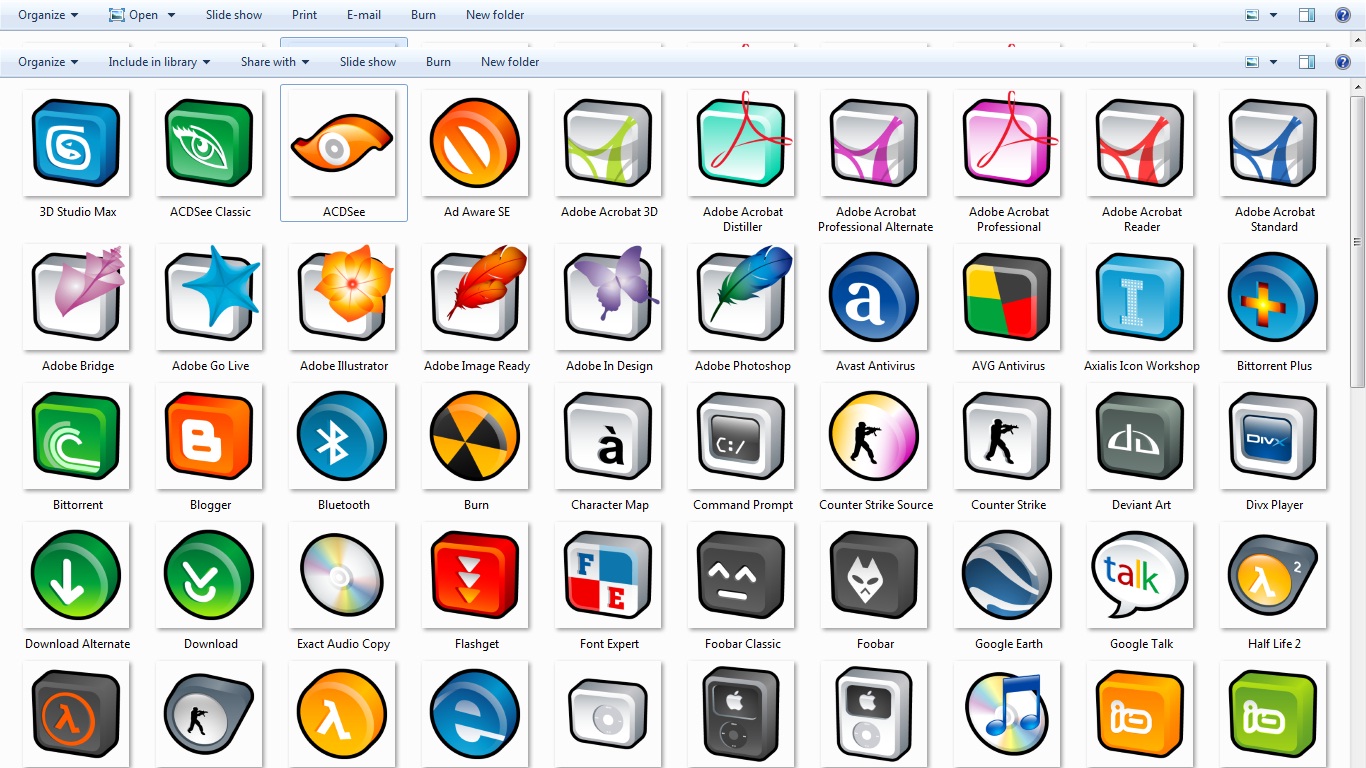 Free Windows 3D Icons Pack