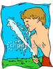 Garden Hose Drinking From Water Boy