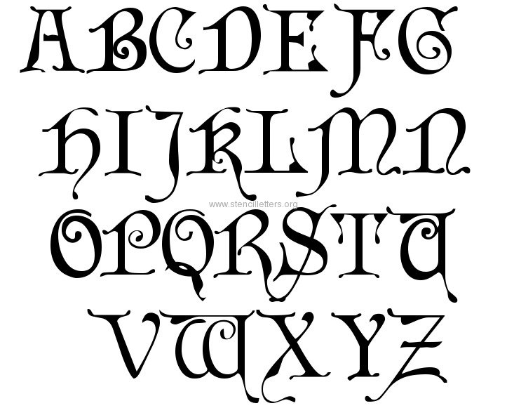 Gothic Old English Letter Stencils