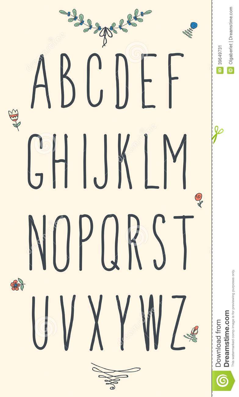 Hand Drawn Fonts Alphabet Letters