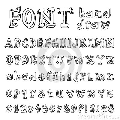 Hand Drawn Fonts Alphabet Letters
