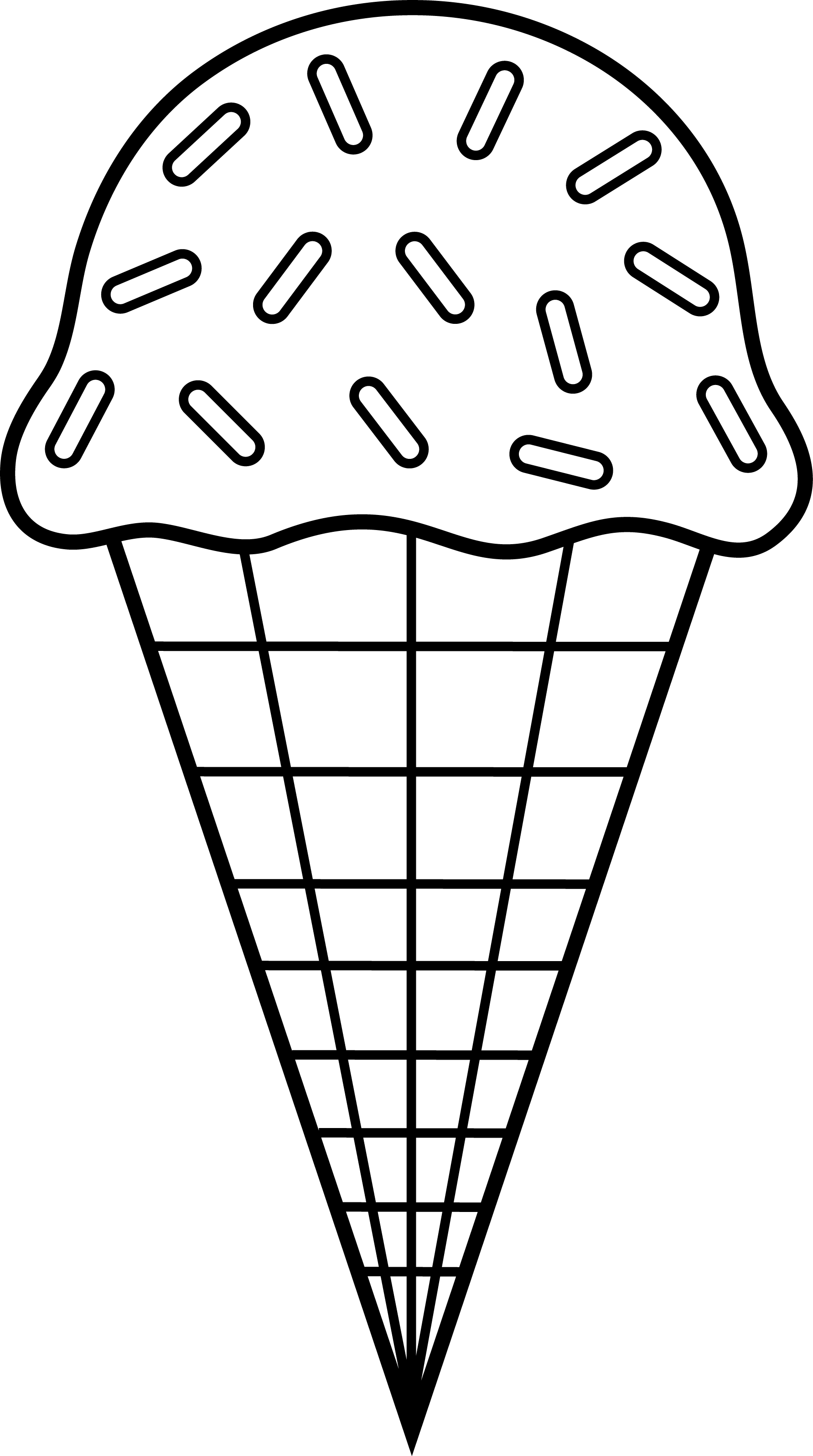 Ice Cream Cone Clip Art Black and White