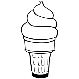 Ice Cream Cone Clip Art Black and White