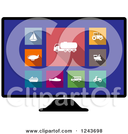 Icons of the Screen On Computer Clip Art