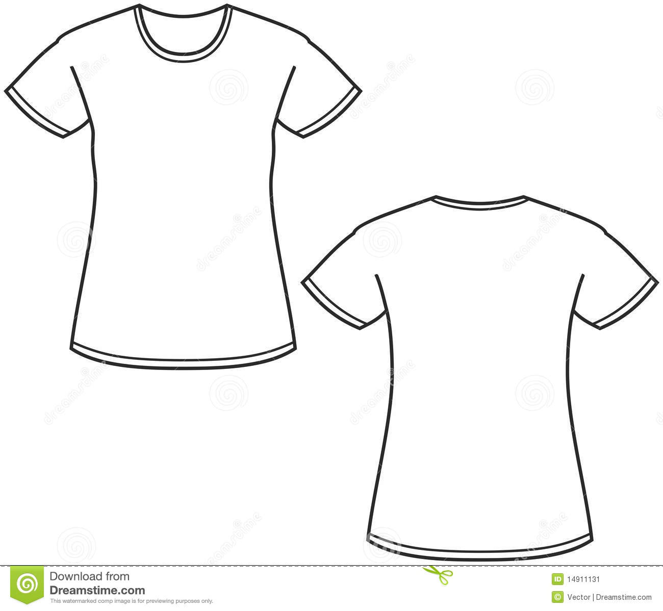 Ladies T-Shirt Template Vector