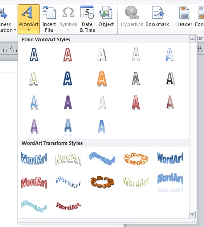 Microsoft Office 2010 Word Art Microsoft Office 2010 Word Art