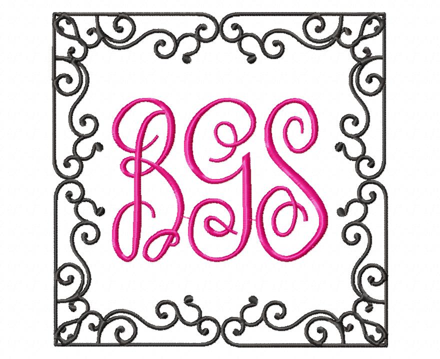 Monogram Font Embroidery Designs Frames