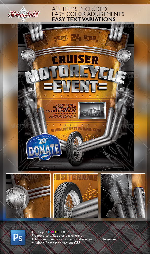 Motorcycle Event Flyer Templates