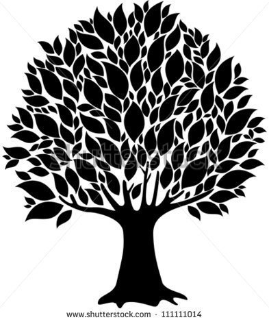 Oak Tree Silhouette Vector