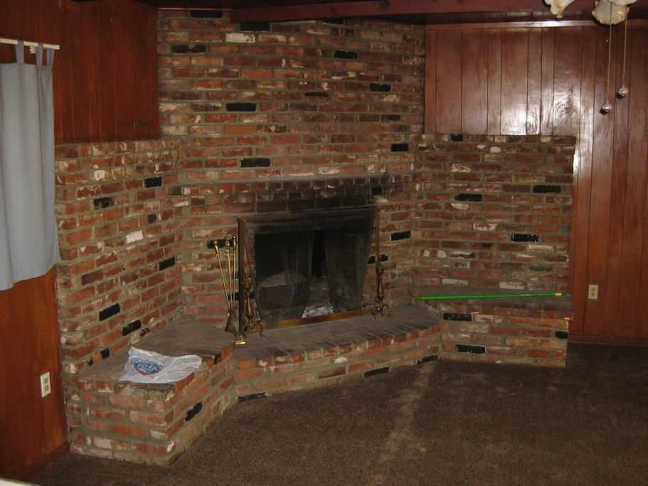 Old Brick Fireplace