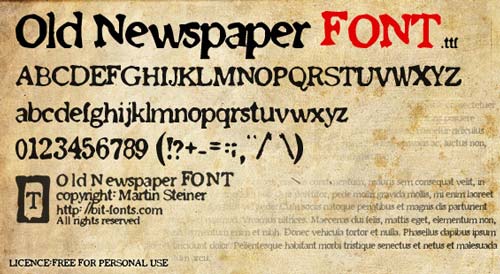 Old Newspaper Font