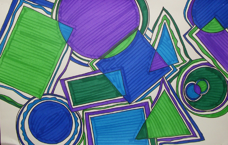Overlapping Shapes Art Warm Cool Colors Overlapping Shapes Art Warm Cool Colors