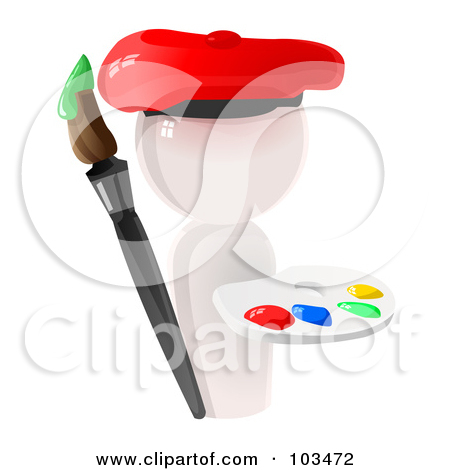 Paint Brush and Palette Clip Art