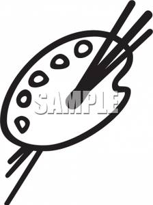 Palette Clip Art Black and White