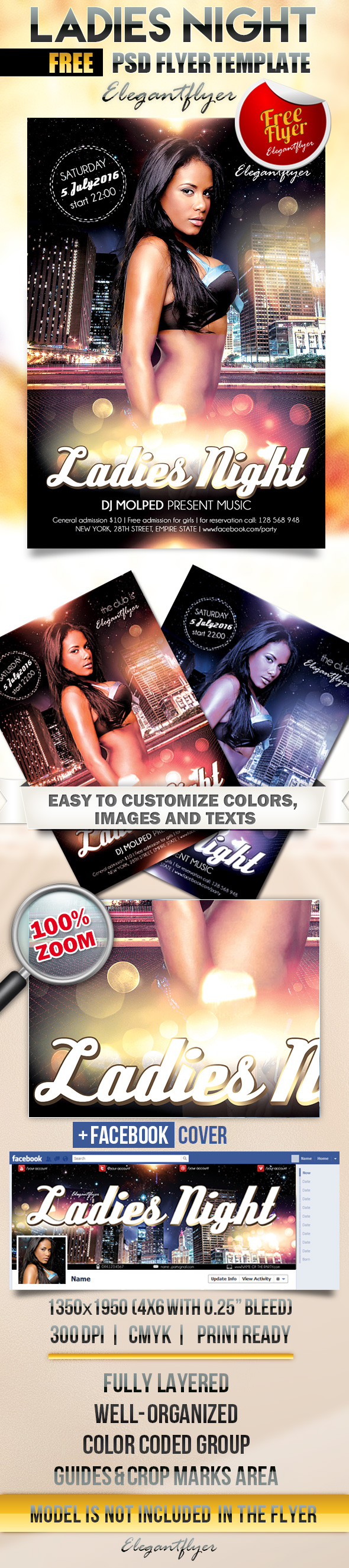 Probably Free Ladies Night Flyer Template PSD