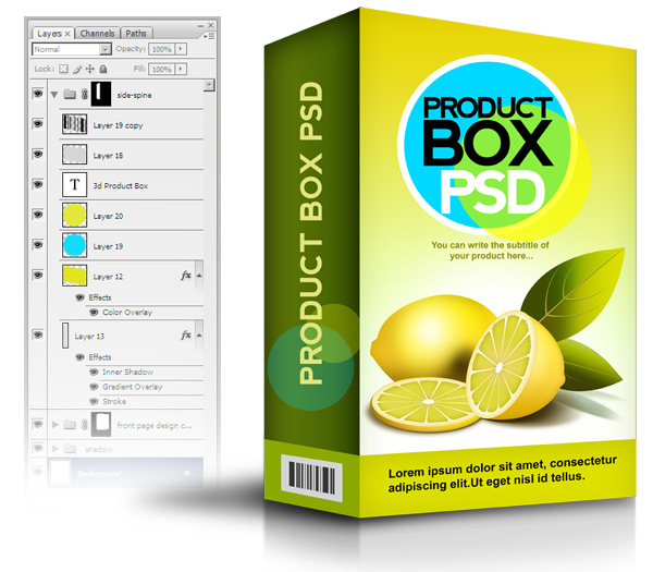 Product Box PSD Template Product Box PSD Template
