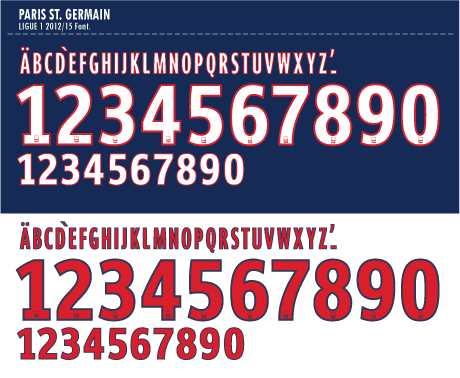 psg jersey font