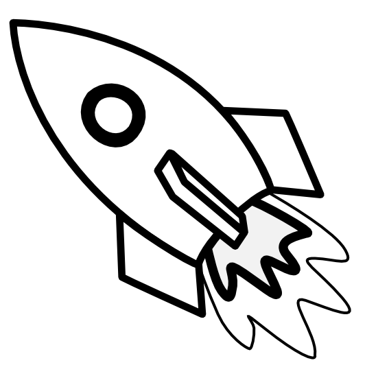 Rocket Clip Art Black and White