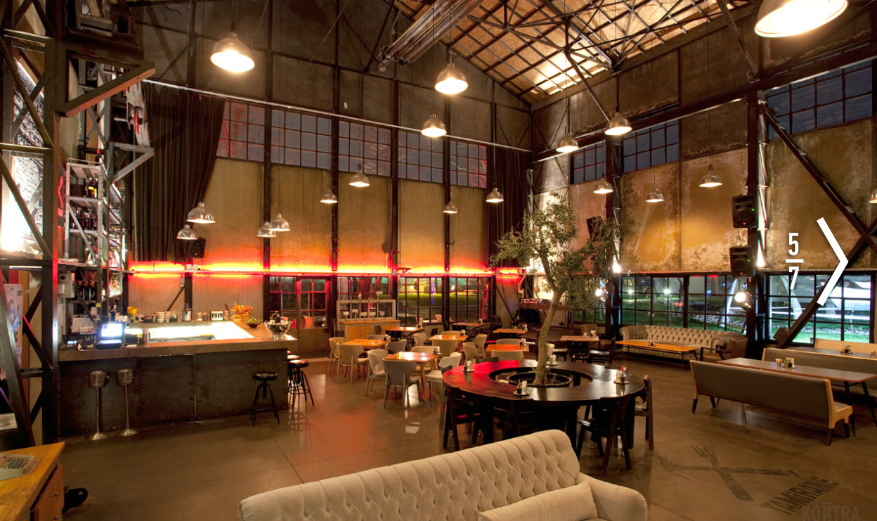 Rustic Industrial Interior Design Cafe