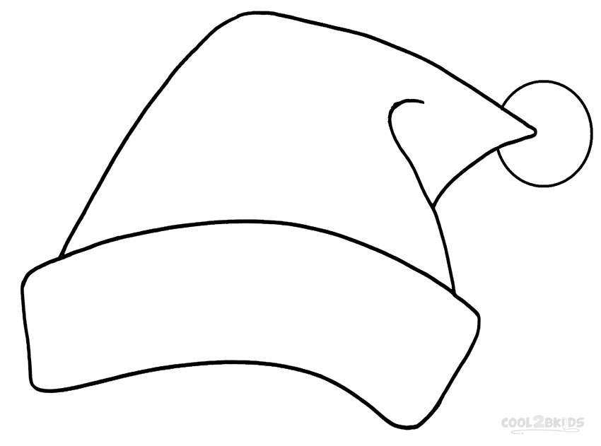 Santa Claus Hat Coloring Page Santa Claus Hat Coloring Page
