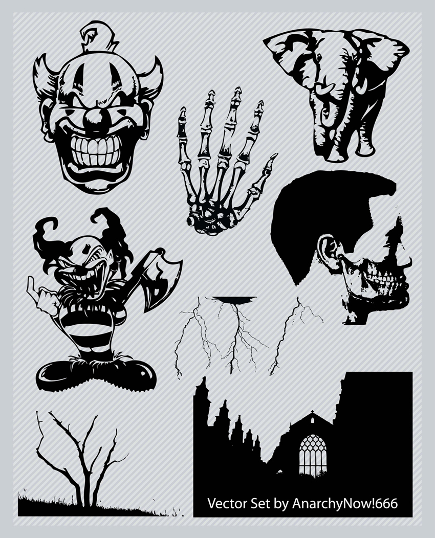 Scary Black and White Vector Art