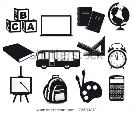 School Icon Black White