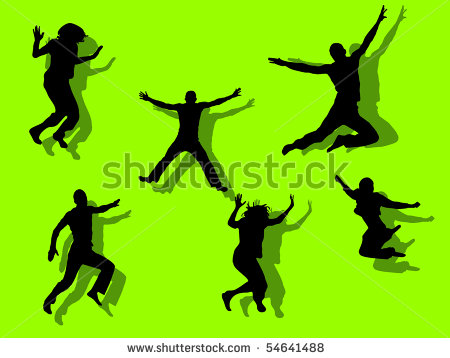 Silhouettes of People Jumping Silhouettes of People Jumping