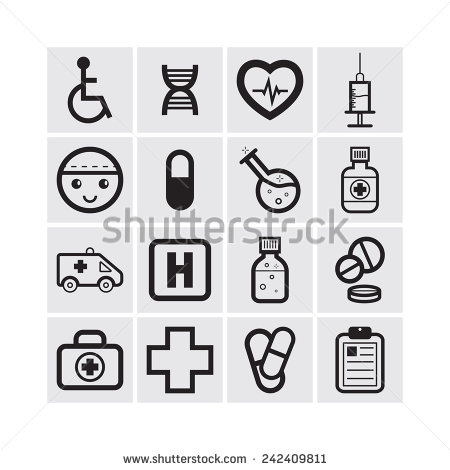 Simple Medical Icons Vector