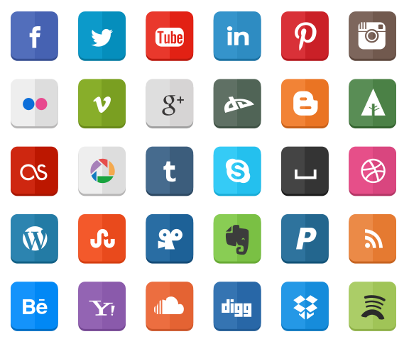 Social Media Icons Flat