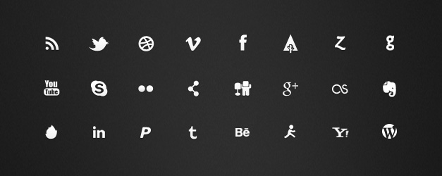 Social Media Icons White